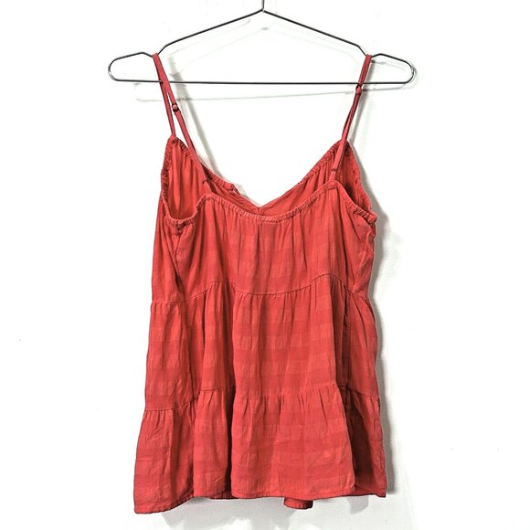 OLD NAVY Spaghetti Strap Top Womens XS TP Pink Coral Adjustable Flowy Tiered - Picture 2 of 8